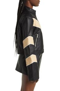 Chaqueta de bombardero universitaria Vintage Unisex para hombre, abrigo deportivo de talla grande, bordado a prueba de viento, ropa de calle de retales de cuero universitario - Product Image 3