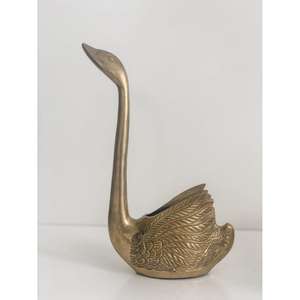 Antique Paire d'Oiseaux Or Sculpture Ensemble Fait Main En Laiton Antique Canard Figurine Décoratif Pièce Maîtresse Articles De Mariage Décors À La Maison - Product Image 4