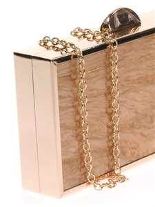 Bolso de mano jaspeado de resina hecho a mano a la moda Bolso de caja de acrílico de moda con esmalte brillante para mujeres elegantes a precio barato - Product Image 3