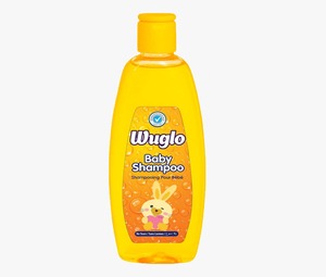 Flacon de shampoing pour bébé blanc avec bouchon bleu ou jaune, contenant en plastique pour produits capillaires - Product Image 2