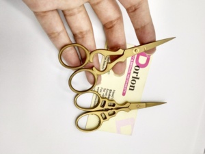 Gold Plasma Embroidery <b>Scissor</b> Stainless Steel Private Logo Embroidery <b>Scissors</b> Sharp Fine Pointed <b>Sewing</b> <b>Scissor</b> in Pakistan - Product Image 2