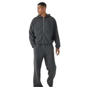 Mens Regular Fit Winter Tracksuit Custom Two Piece Hoodie and <b>Joggers</b> <b>Set</b> 100% Cotton Sportswear with Logo Service - Product Image 1