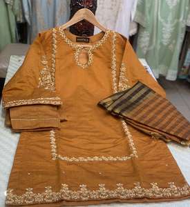 Seda de algodón de alta calidad Shalwar Kameez-Vestido de mujer indio pakistaní con bordado para todas las estaciones colores personalizados - Product Image 6