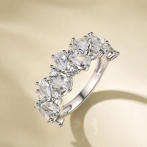 Bague d'éternité en zircon taille marquise platine Jeulia pour femme - Product Image 6