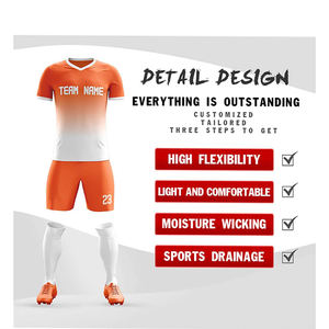 Conjunto de camiseta de fútbol con diseño de logotipo personalizado de alta calidad, uniforme de equipo multicolor - Product Image 6