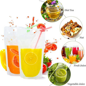 Bolsa de Bebida de Fruta de Grado Alimenticio, Diseño Transparente Autosellante, Bolsa de Embalaje Vertical de Plástico Personalizada - Product Image 6