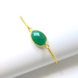 Green onyx Bangle Multi Gemstone Handmade Statement Bangle <b>Gold</b> Plated Handmade Fashion Jewelry Everyday Wear Jewelry - Product Image 5