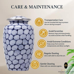 โกศบรรจุอัฐิรูปทรงกล่อง สีฟ้าอ่อน ลายสลักแบบซีดจาง ความจุ 220 คิวบิกอินช์ เป็นมิตรกับสิ่งแวดล้อมและทนทาน - Product Image 5