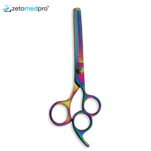 Ciseaux à effiler les cheveux professionnels en acier inoxydable pour barbier (arc-en-ciel) - Product Image 5