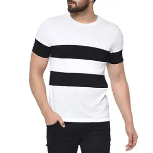 파키스탄 제조 두꺼운 칼라 100% 면 남성 T 셔츠 저렴한 가격 사용자 정의 일반 대형 모의 목 티셔츠 남성용