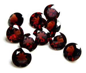 Piedra preciosa de corte facetado redondo suelto de granate rojo Natural 100%, precio al por mayor, piedra preciosa de calidad 3A para joyería - Product Image 4