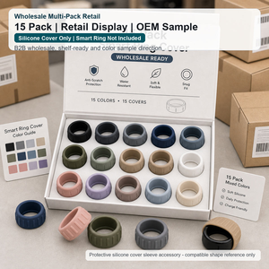 Funda de Silicona OEM para Anillo Inteligente Compatible con RingConn Gen 2, Caja de Color de Marca Privada, Exhibición para Venta al por Menor, Paquete de 15 - Product Image 1