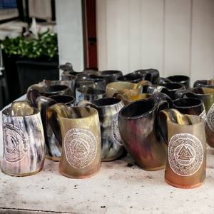 Gobelet Viking conçu sur mesure meilleur fini corne naturelle tasse à boire capacité de 500ml poignée de main décor à la maison - Product Image 5