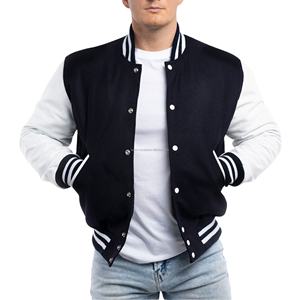 Chaqueta Universitaria Personalizada Unisex, Estilo Varsity, de Lana y Cuero con Cierre, Diseño Retro con Parches, Uniforme para Premios Universitarios - Product Image 1