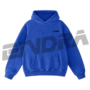 เสื้อฮู้ดดี้สีน้ำเงินทรงโอเวอร์ไซส์ ออกแบบมาสำหรับคนรักสตรีทแวร์ เนื้อผ้านุ่ม ระบายอากาศได้ดี สไตล์สบายๆ สำหรับใส่ลำลองในชีวิตประจำวัน - Product Image 1