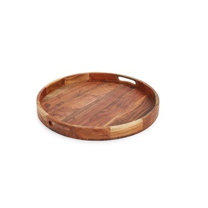 Plateau en bois et de service Passe au lave-vaisselle Fibre de bois légère Restaurant Hôtel forme ronde et produit Offre Spéciale - Product Image 6