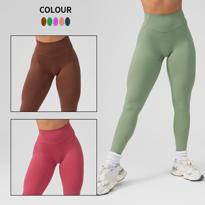 Ropa deportiva personalizada de cintura alta en forma de V, mallas de yoga, pantalones de compresión para fitness para mujeres, deportes, gimnasio, mallas de secado rápido para levantar glúteos - Product Image 2