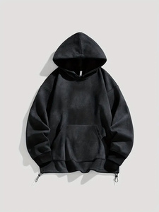 Las sudaderas con capucha de manga larga para hombre más vendidas hechas a medida con algodón básico negro y multicolor mezclado liso teñido para el invierno - Product Image 6