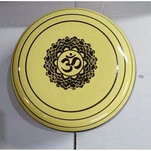 ชามสลัดโลหะขนาดเล็กพิมพ์ลาย Om  ภาชนะอลูมิเนียมรักษ์โลก ดีไซน์ขัดเงาแบบตอกลาย สำหรับใช้ในครัวเรือน พร้อมหูจับแบบใหม่ - Product Image 1