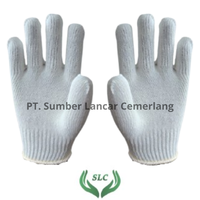 Guantes de Protección Utilitarios Antiestáticos de Uso General de Algodón Blanco Liso Personalizables Modelo SLC A600GN Hechos en Indonesia