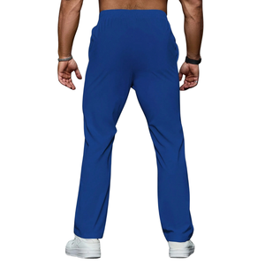 Mens Lightweight Casual Pants Mid Drawstring <b>Elastic</b> Straight Leg Breathable Quick Dry Summer Travel Lounge <b>Trousers</b> 100% - Product Image 2