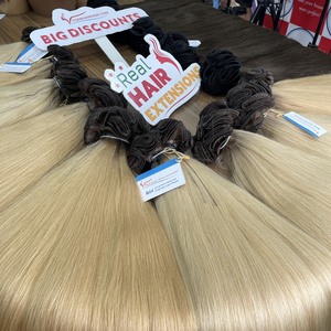 ผมต่อแบบลอนผูกด้วยมือสีตรงทั้งหมดที่ยังไม่ผ่านกระบวนการผมคนเวียดนาม100% - Product Image 5