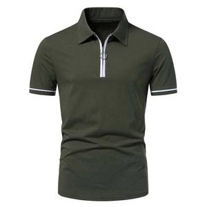 Precio de fábrica, camisetas de polo con logotipo personalizado, estilo informal de golf, camiseta de polo con cremallera de cuarto de talla grande para hombres, camisetas de polo tejidas sólidas - Product Image 5