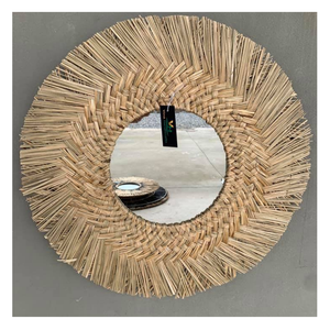 Espejo de mimbre hecho a mano para espacios decorativos Espejo de mimbre de exportador vietnamita elaborado con elegancia para interiores de vida modernos - Product Image 2
