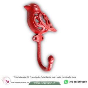 Gancho de pared de hierro fundido envejecido rojo pájaro Vintage y colgador de llavero colgador de ropa de Metal Retro - Product Image 1
