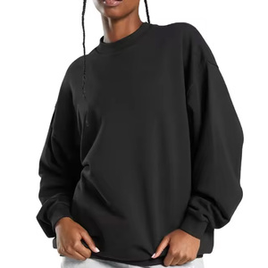 Sudadera gris de gran tamaño con media cremallera para mujer, el mejor diseño de lana de algodón pesado, cómoda y superventas para el invierno - Product Image 6