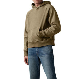 Cotton zipped destroy sun fade <b>shorts</b> and acid wash hoodie <b>sweatpants</b> set Custom Logo Oversized Vintage Stone Wash Hoodie men - Product Image 4