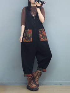 Meilleure salopette en denim Short vintage classique à boutons Style sans effort Salopette tendance Automne/Hiver - Product Image 2