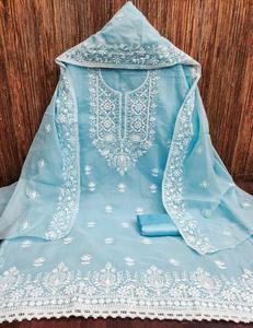 ชุดสูทผ้าจอร์เจียแบบไม่มีตะเข็บสำหรับผู้หญิงชุดงานปักลายสไตล์อินเดีย salwar kameez และส่าหรีสำหรับงานแต่งงาน - Product Image 2