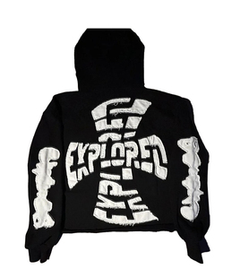 Meilleure vente Pull à capuche pour homme brodé sur mesure Poids lourd en détresse Design français 100% coton respirant fabriqué en usine - Product Image 1