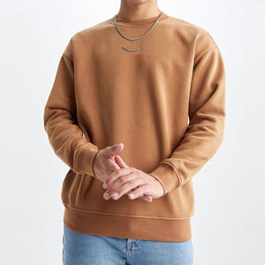 เสื้อสเวตเชิ้ตผู้ชายคุณภาพสูง 430 แกรม ผ้าฝ้าย 100% ทรงหลวม ปักลาย คอกลม ผ้าฟลีซ ทรงโอเวอร์ไซส์ สีพื้น ล้างสีแบบสโตนวอช สำหรับฤดูใบไม้ร่วง - Product Image 2