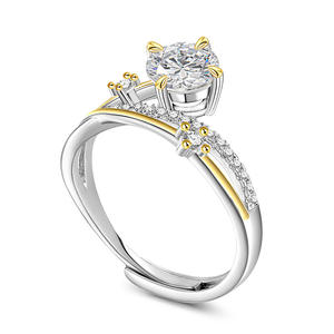 Bague de fiançailles ouverte en argent sterling bicolore Jeulia Meteor Trail - Product Image 4