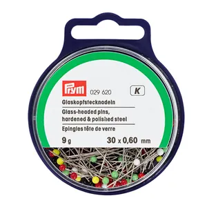 Prym 029620 dikiş aksesuarları cam başlı düz pimleri karışık kapitone pimleri, Dressmaker Pin Patchwork