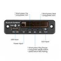 Haut-parleur sans fil TWS Module amplificateur de puissance Décodage APE sans perte Radio FM Spectre couleur Carte Scheme