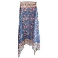 Sarong Pareo en coton imprimé à la main à Jaipur, motif floral, imprimé à la main, une pièce, couvre-bikini de plage pour femmes, taille 44 pouces x 72