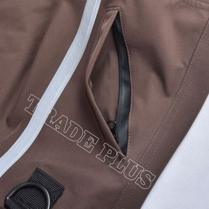Pantalones de nieve holgados marrones personalizados con cinta reflectante impermeables con forro polar cálido bolsillos de carga ajustables en la cintura y la rodilla - Product Image 4