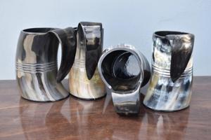 Taza de cuerno vikingo Skal, taza de cuerno para beber auténtica, taza de cuerno vikingo de Guerrero, jarra de cerveza Premium para Ale Mead, vino, whisky, café - Product Image 5