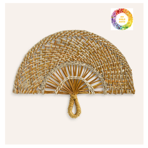 Ventilador de mano respetuoso con el medio ambiente, ventilador tejido de hoja de palma hecho a mano, ventilador de refrigeración ligero de verano, venta al por mayor - Product Image 4