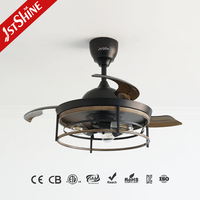 Ventilateur de plafond 1stshine 42 pouces avec télécommande, lames rétractables, haute performance, qualité supérieure, avec lumière, vente en gros