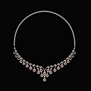 Collar de Diamantes Cultivados en Laboratorio de 18 Quilates, Corte Redondo, Oro Blanco, Amarillo y Rosa, 15.3 Gramos, 159 Quilates, Certificado IGI, Joyería de Lujo para Mujer - Product Image 2