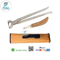Kit d'outils de ferrage pour chevaux Fida, 14 pièces, kit d'entretien équin, kit de coupe-ongles pour sabots, couteau, sac, qualité supérieure en acier inoxydable