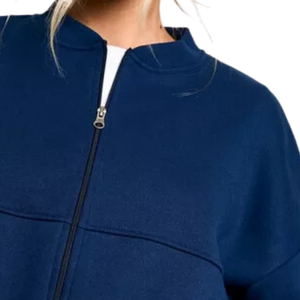 Sudadera con capa de aire deportiva informal de estilo coreano para mujer, Top adelgazante holgado cómodo de invierno con patrón sólido - Product Image 6