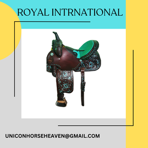 ROYAL INTERNATIONAL Superventas 2023 Silla de montar western de cuero para carreras, almohadillas de cuero auténtico para silla de montar de equitación - Product Image 2