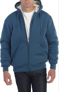 Sweat à capuche en polaire doublé de sherpa pour homme, poids lourd, fabriqué au Bangladesh, nouvelle arrivée, hiver, chaud, fermeture éclair - Product Image 3