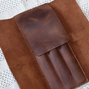 Étui à couverts en cuir de vachette durable fait main, imperméable, porte-cuillère et fourchette, couleur personnalisable, emballage pour la chasse - Product Image 3