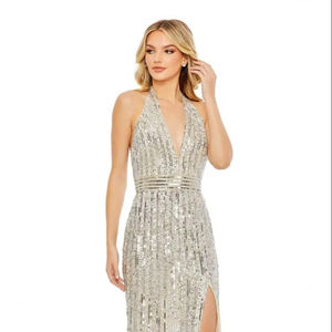 Adulto sin mangas cuello en V A-Line 100% poliéster gasa hasta el suelo noche transpirable antiestático ecológico fiesta informal - Product Image 1